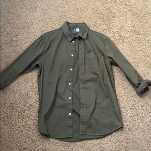 Navy Green Button Down Shirt